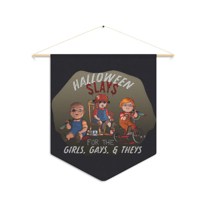 Pennant Flag - Halloween Slays for the Girls, Gays and Theys Cross Stitch Design