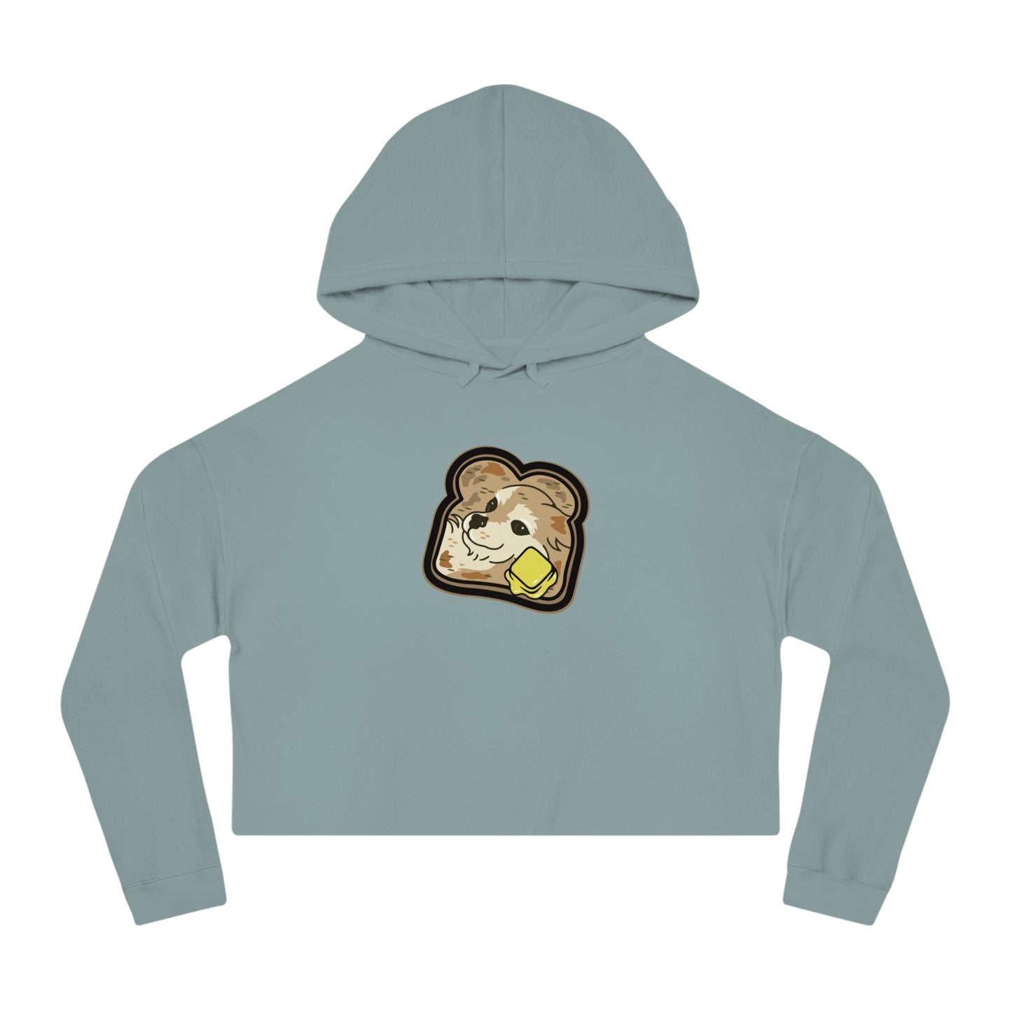 Sudadera corta con capucha para mujer "Toast the Pomeranian"