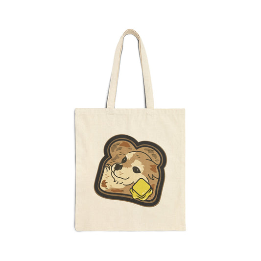 Bolsa tote de lona de algodón "Toast the Pomeranian"