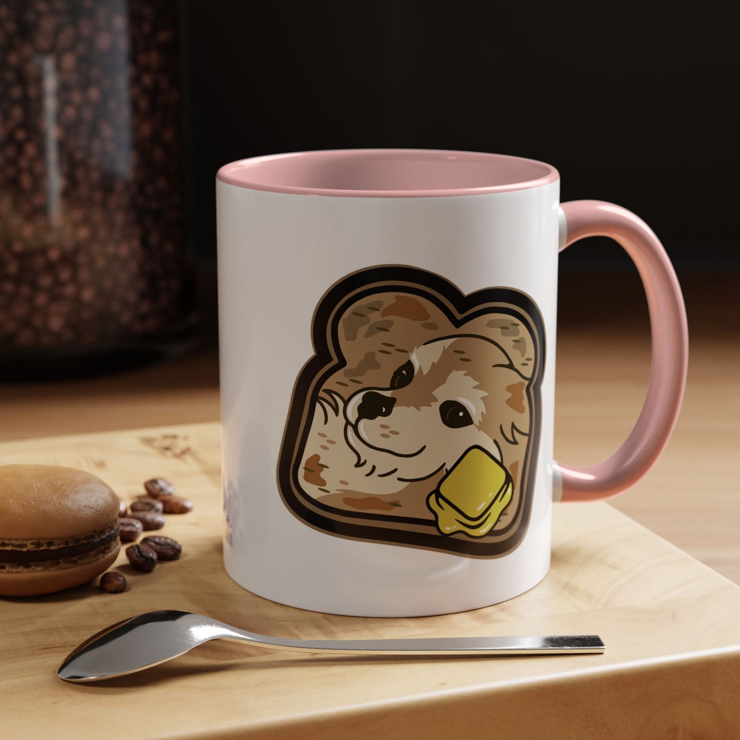 "Toast the Pomeranian" Accent Coffee Mug, 11oz