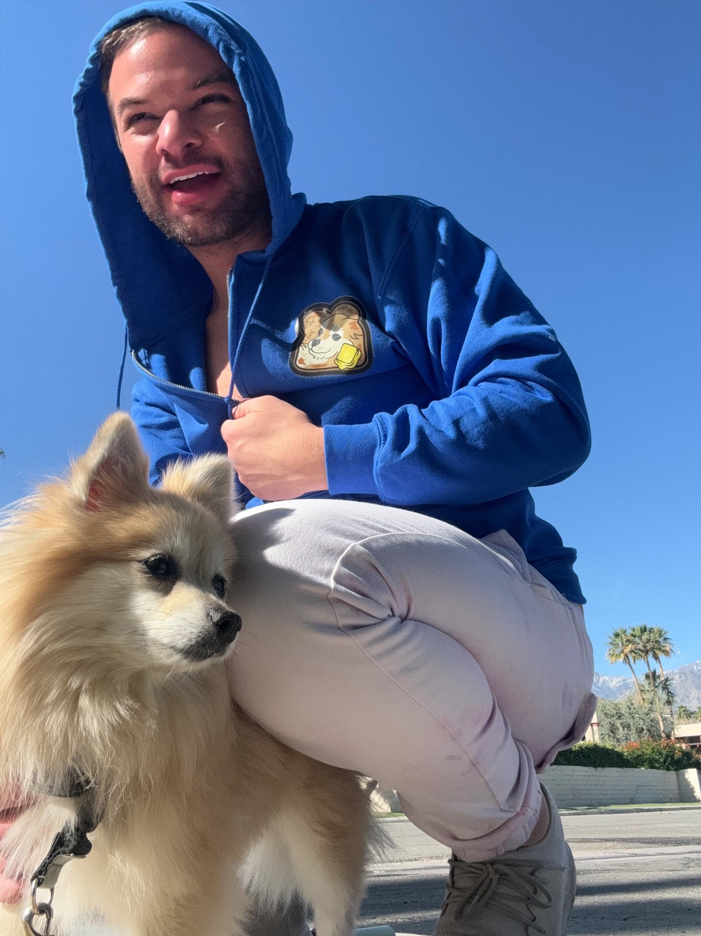 "Toast the Pomeranian" Unisex Zip Hoodie