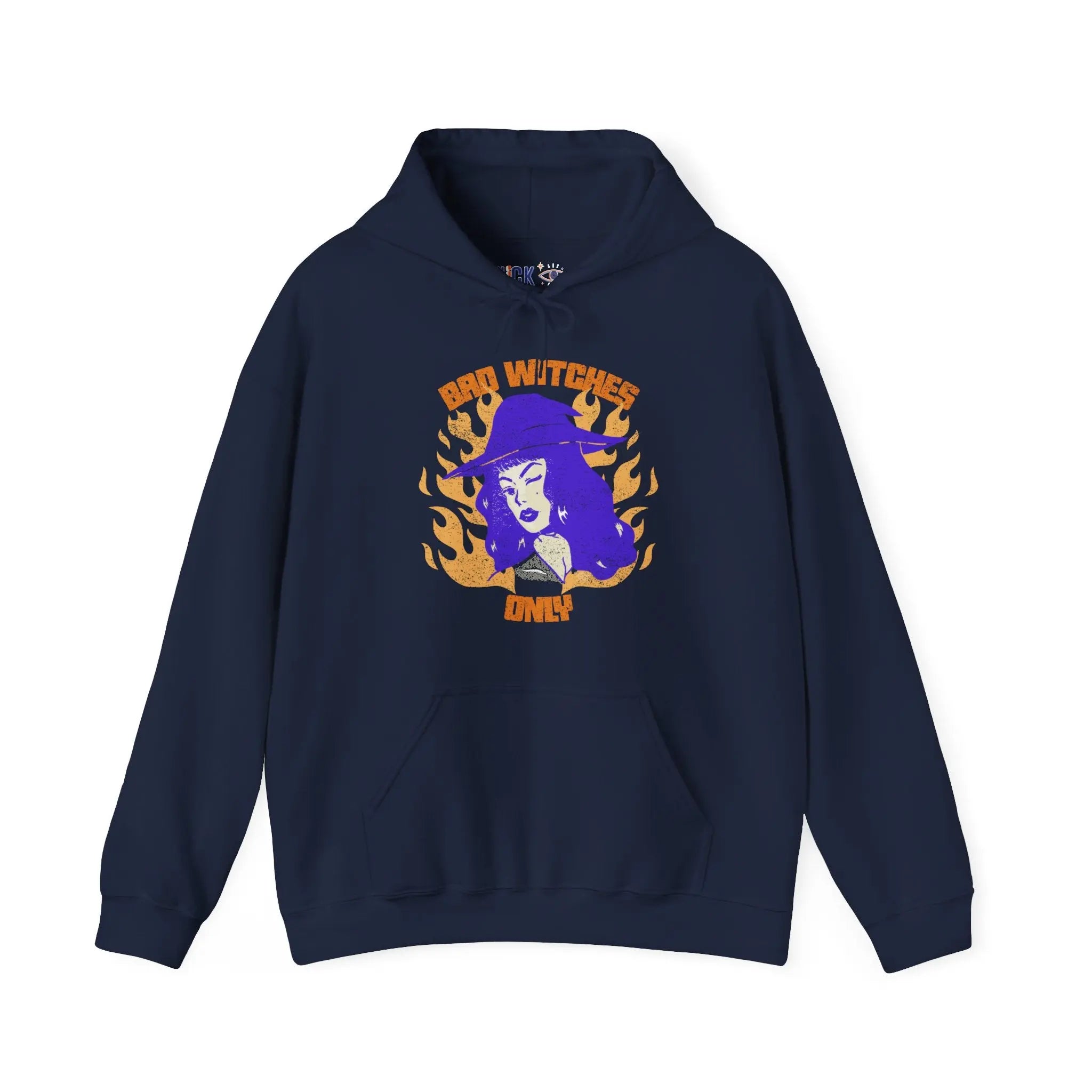 Printify Bad Witches Only Hooded Sweatshirt Nick DiRamio Navy 4XL