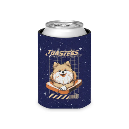 Can Cooler featuring Stylized Pomeranian Design 