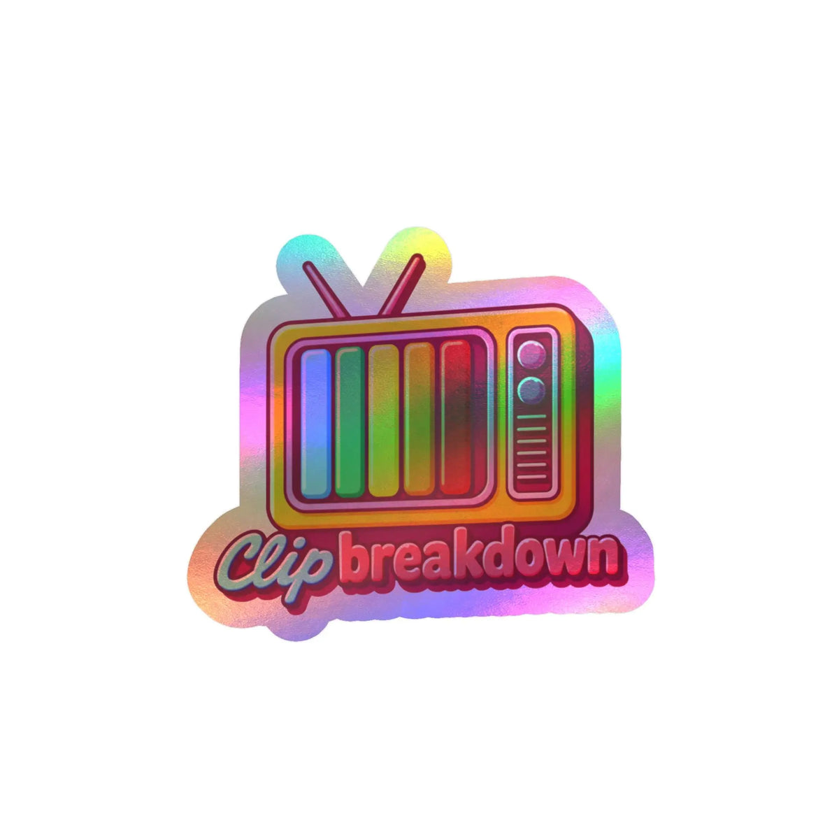 Clip Breakdown Retro TV Vinyl Sticker 
