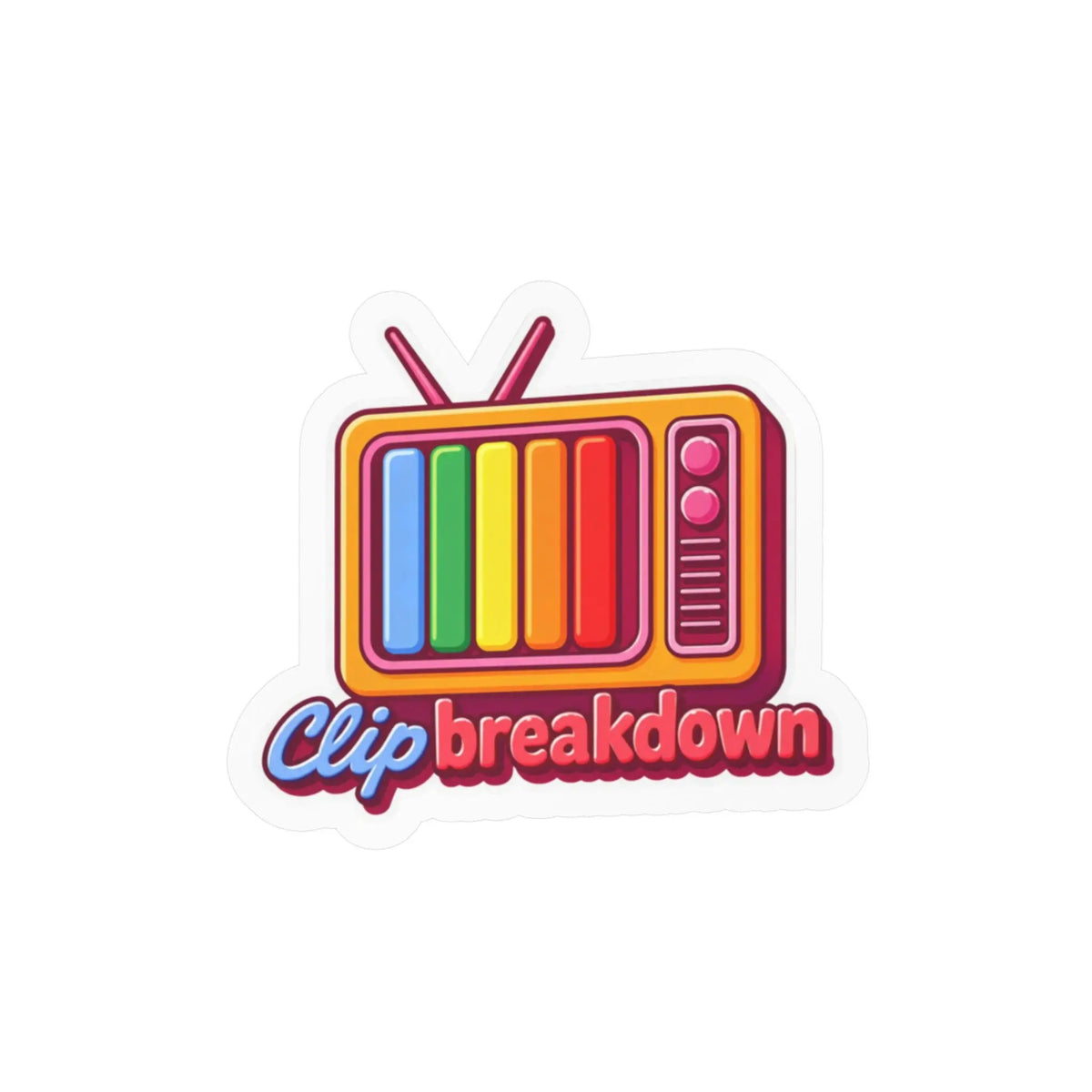 Clip Breakdown Retro TV Vinyl Sticker 
