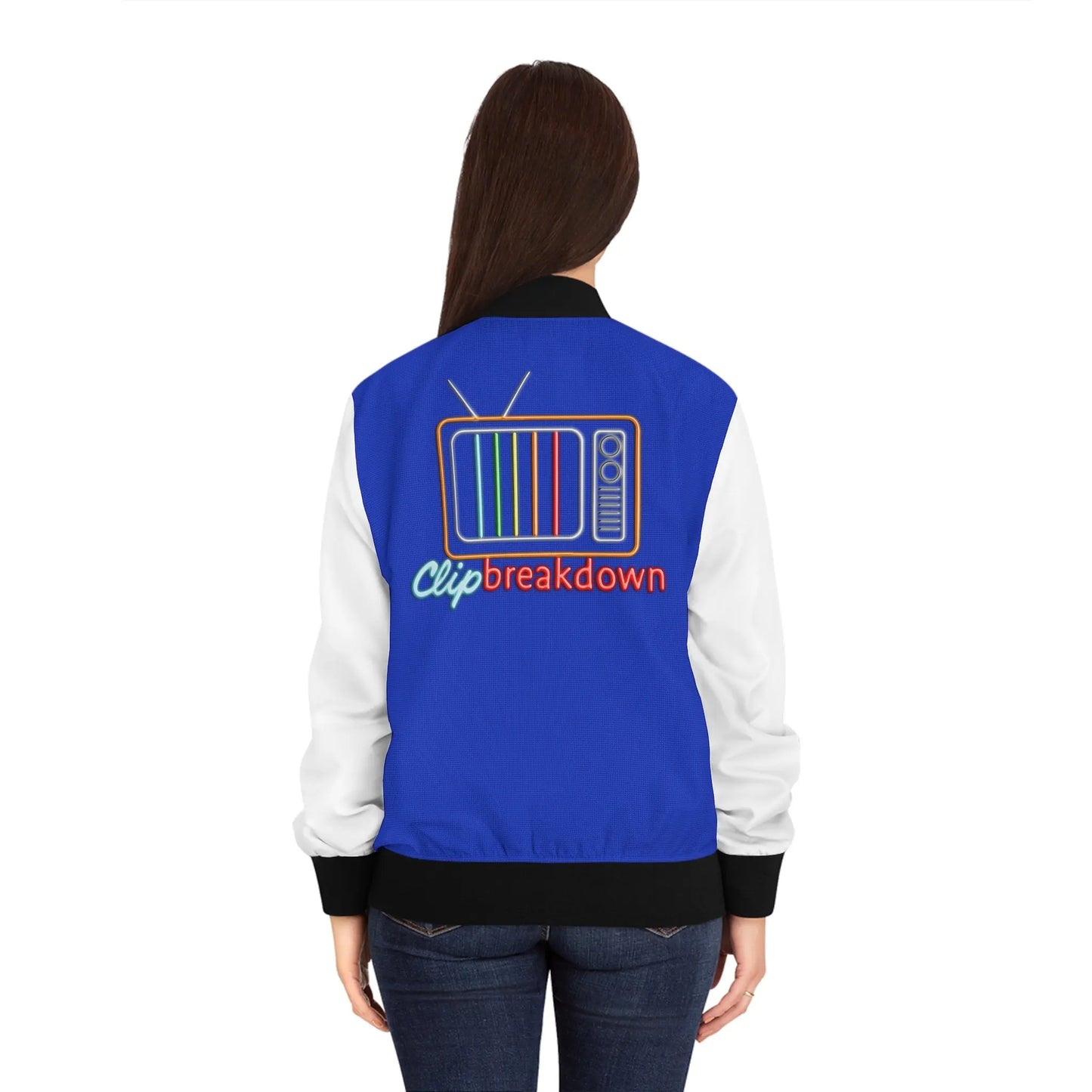 Clip Breakdown Women's Bomber Jacket - “Team Television Viewer” Sporty Outerwear 