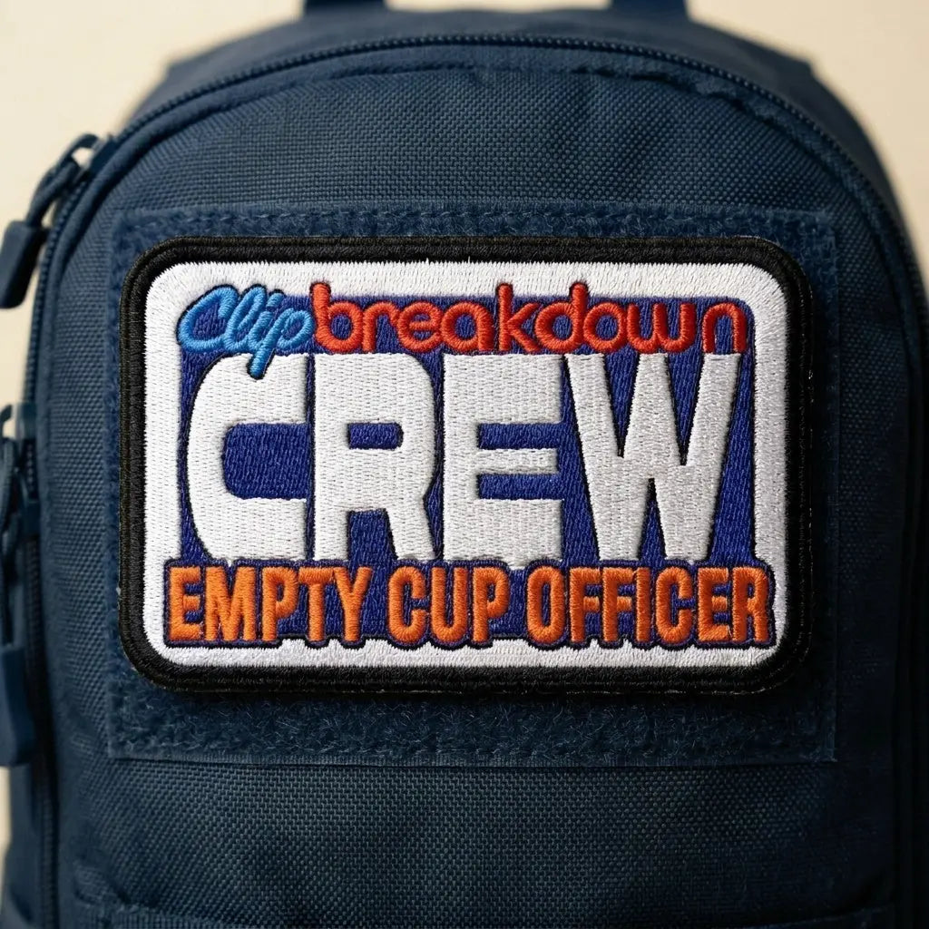 Embroidered Crew Patch — "Empty Cup Officer" Tactical Morale Patch 