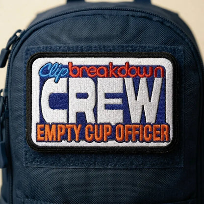 Embroidered Crew Patch — "Empty Cup Officer" Tactical Morale Patch 