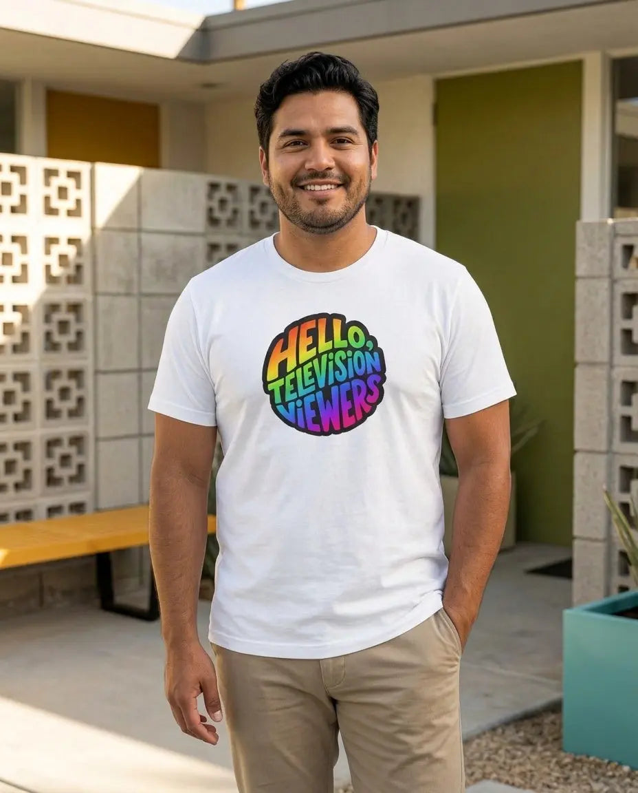 "Hello, Television Viewers!" Rainbow Pride T-Shirt 