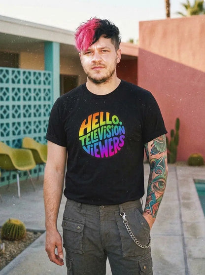 "Hello, Television Viewers!" Rainbow Pride T-Shirt 