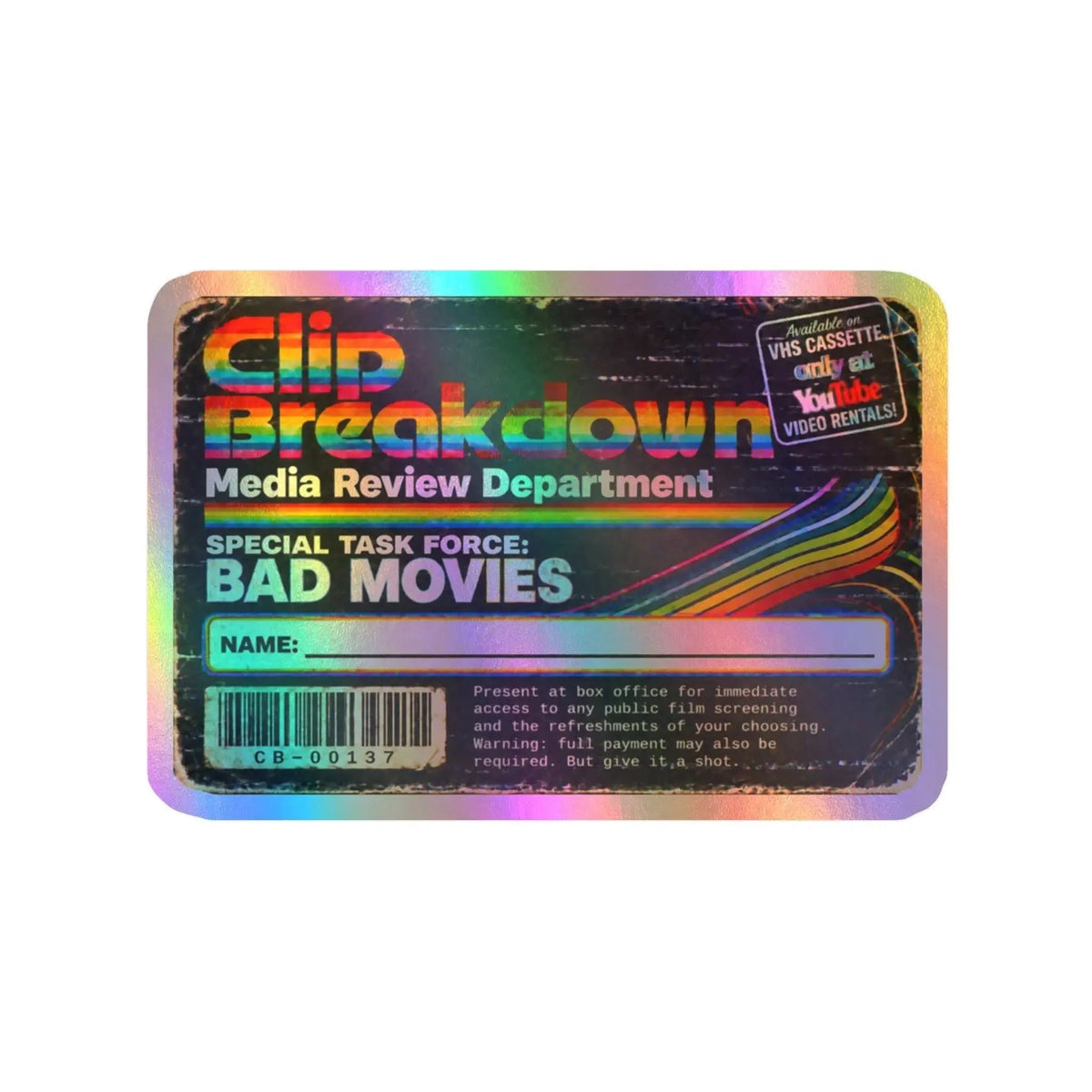 Media Review Department: Bad Movies Vinyl Sticker 