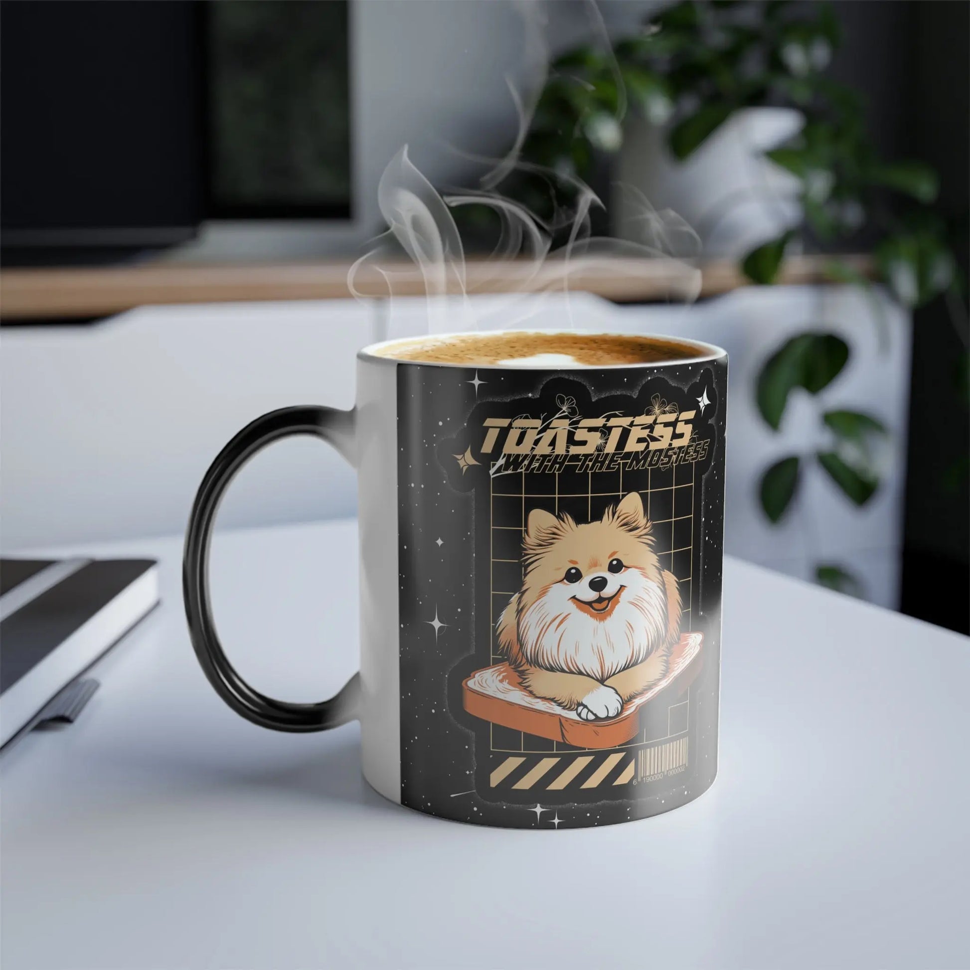 Mug - Limited Edition Color Morphing Mug with Stylized Pomeranian Design 