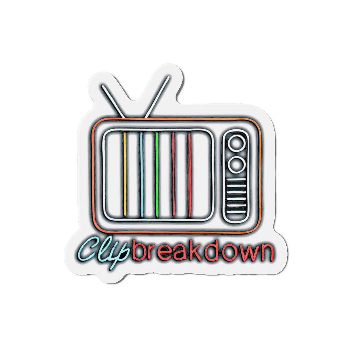 Neon Sign Magnet - Clip Breakdown Logo 