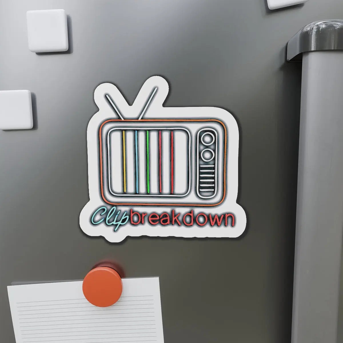 Neon Sign Magnet - Clip Breakdown Logo 