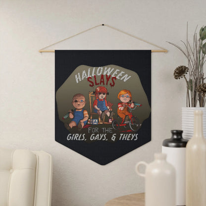 Pennant Flag - Halloween Slays for the Girls, Gays and Theys Cross Stitch Design