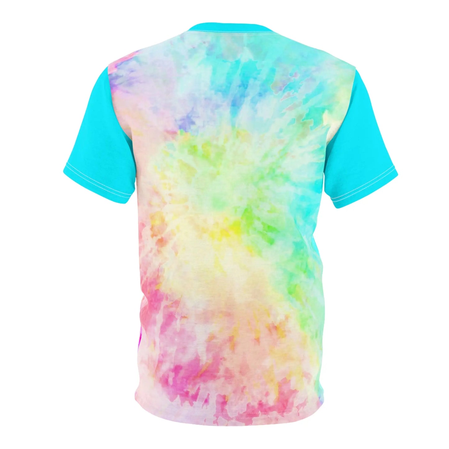 "Queer Coded" Pride Tie Dye Rainbow Tee with Blue Accents