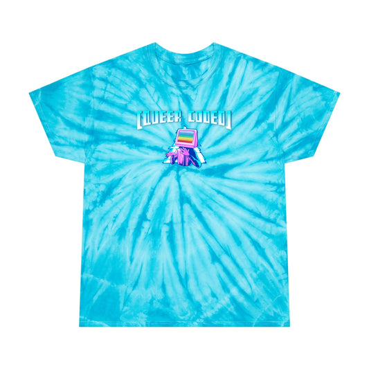 "Queer Coded" Pride Tie-Dye Turquoise Tee