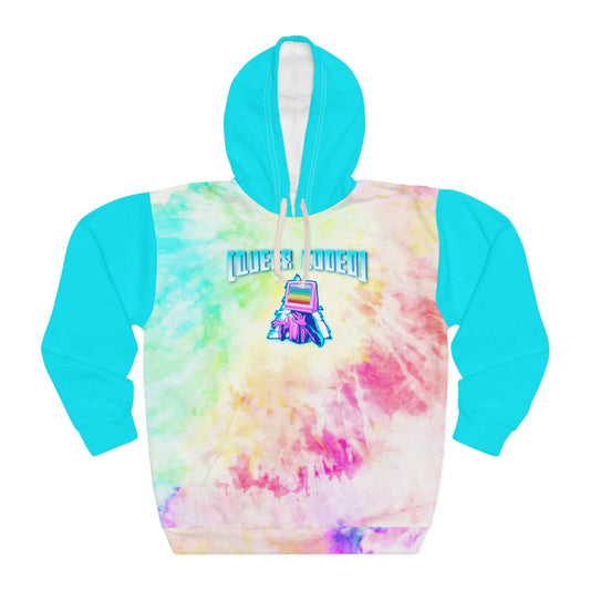 "Queer Coded" Unisex Pride Rainbow Tie Dye Pullover Hoodie