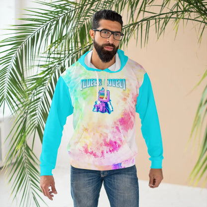 "Queer Coded" Unisex Pride Rainbow Tie Dye Pullover Hoodie