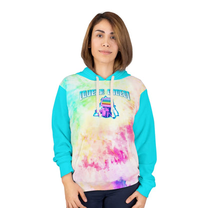 "Queer Coded" Unisex Pride Rainbow Tie Dye Pullover Hoodie