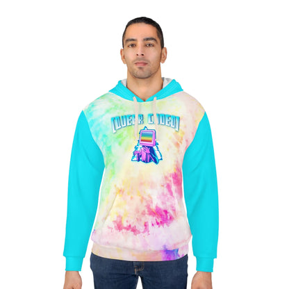 "Queer Coded" Unisex Pride Rainbow Tie Dye Pullover Hoodie