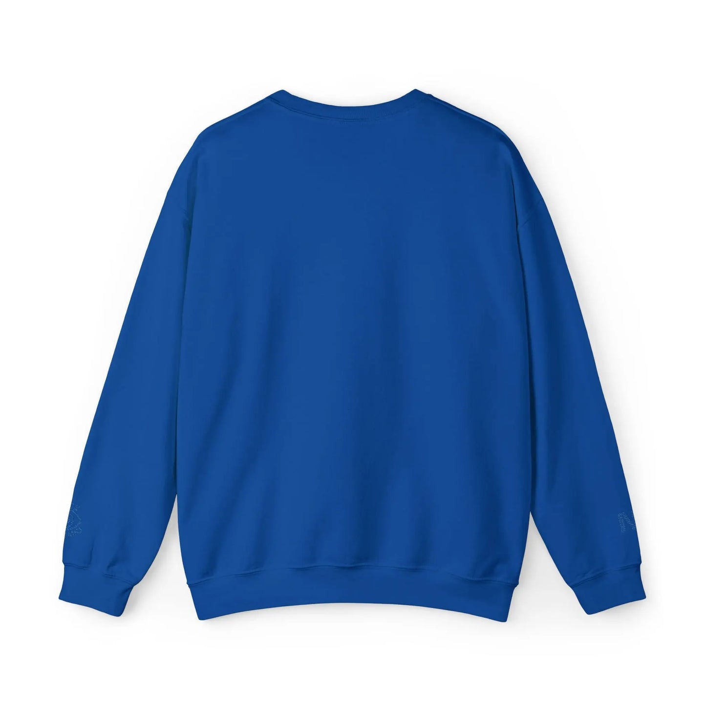 Retro TV Crewneck Sweatshirt – 'Glitch Breakdown' Blue Embroidered Graphic 