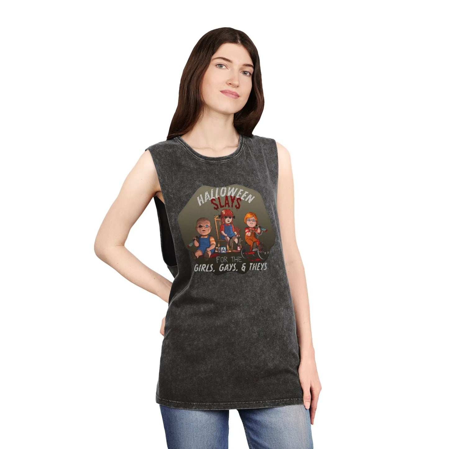 Stonewash Tank Top - Halloween Slays for the Girls, Gays, and Theys