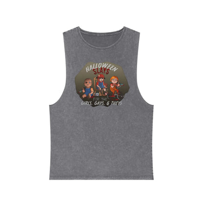 Stonewash Tank Top - Halloween Slays for the Girls, Gays, and Theys