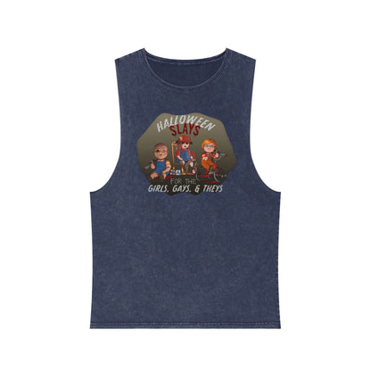 Stonewash Tank Top - Halloween Slays for the Girls, Gays, and Theys