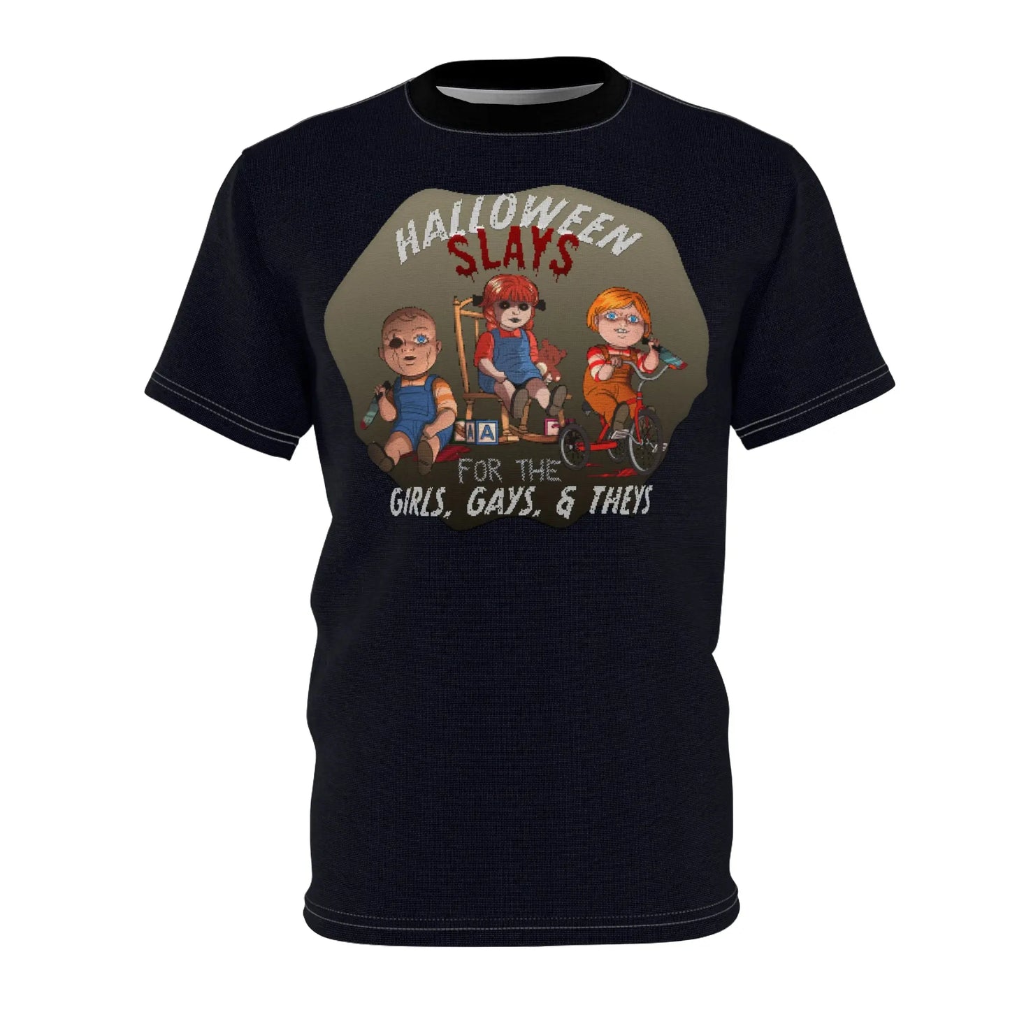 T-Shirt Halloween Slays for the Girls, Gays and Theys Faux Cross Stitch Design