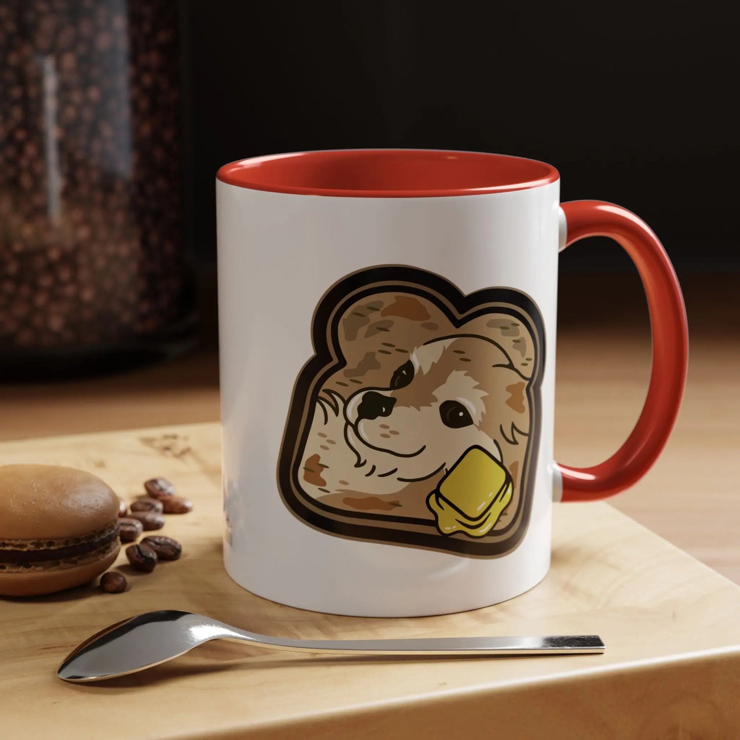 "Toast the Pomeranian" Accent Coffee Mug, 11oz 