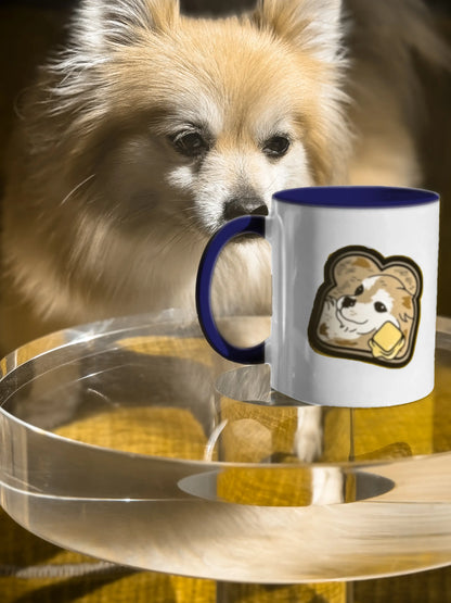 "Toast the Pomeranian" Accent Coffee Mug, 11oz 