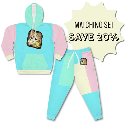 "Toast the Pomeranian" Colorblock Matching Sweatsuit