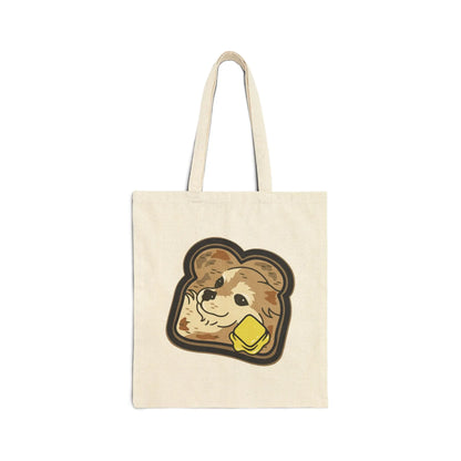 "Toast the Pomeranian" Cotton Canvas Tote Bag