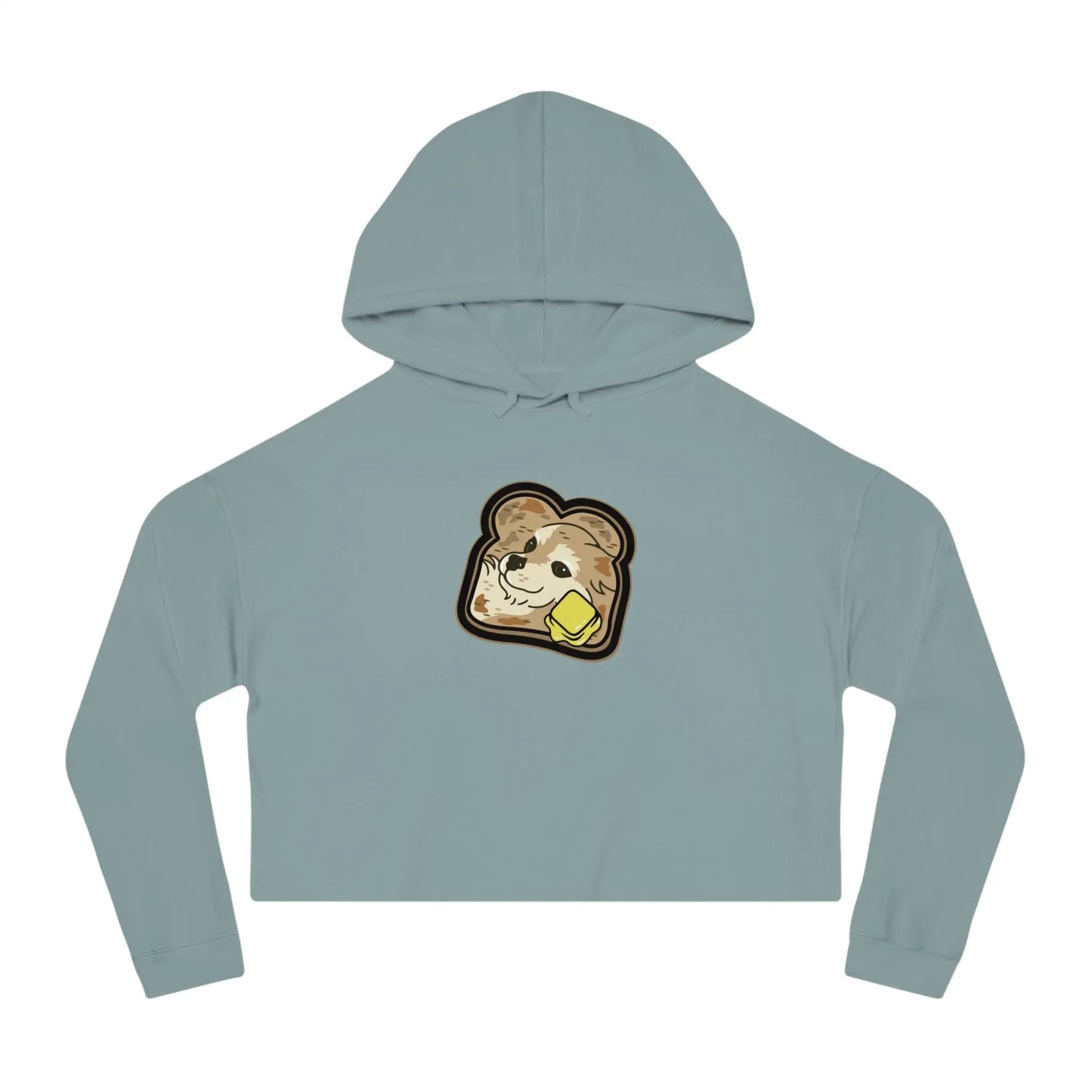 Sudadera corta con capucha para mujer "Toast the Pomeranian"