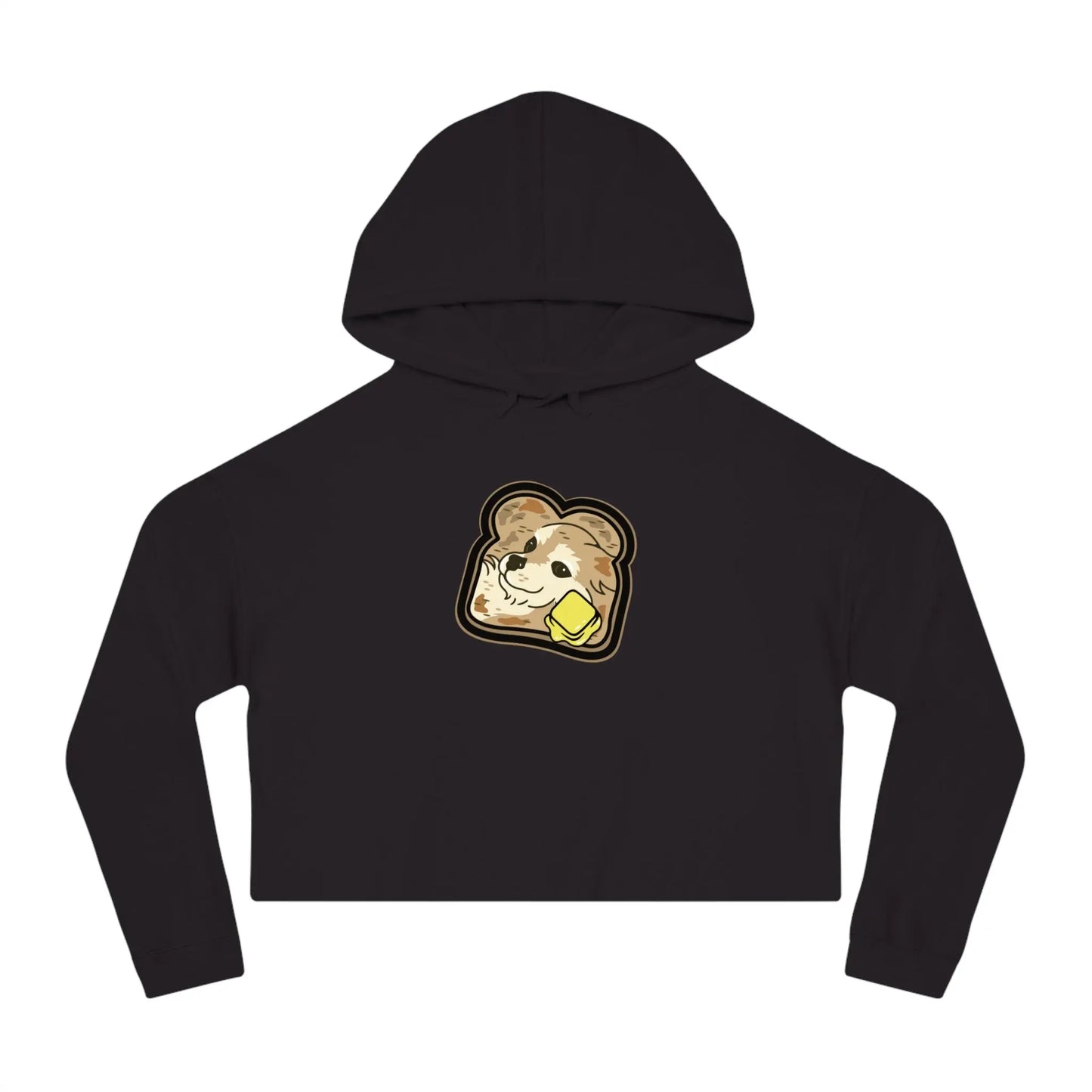 Sudadera corta con capucha para mujer "Toast the Pomeranian"