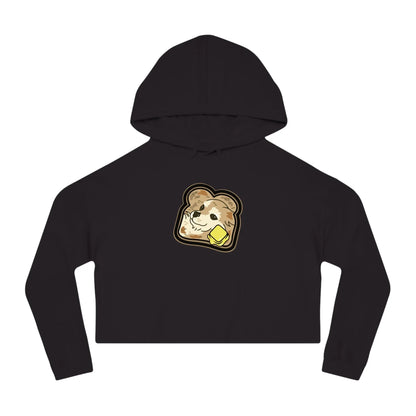 Sudadera corta con capucha para mujer "Toast the Pomeranian"