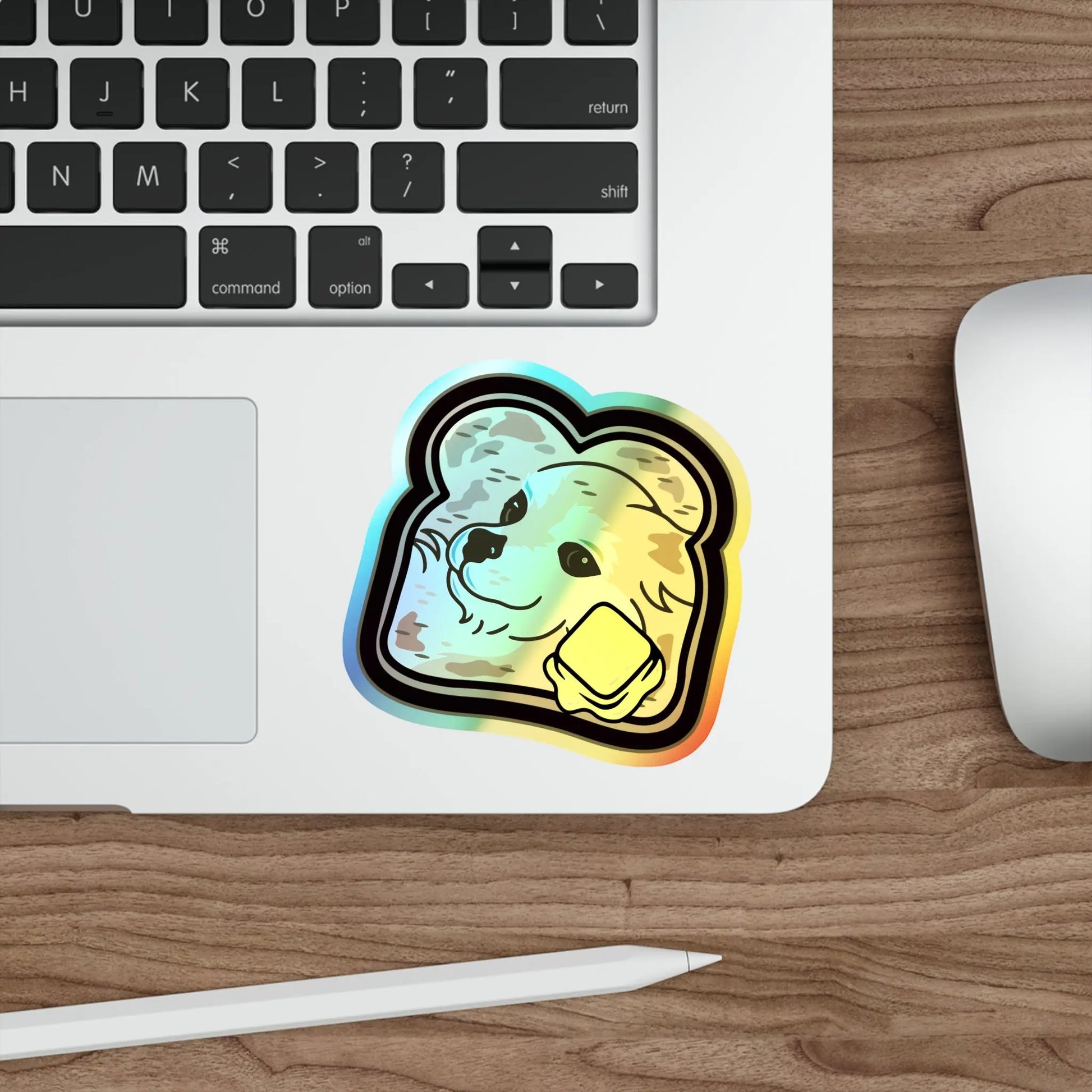 "Toast the Pomeranian" Holographic Die-cut Sticker 