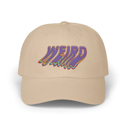 "Weird" Classic Dad Cap with Trendy Dripping Text Design 