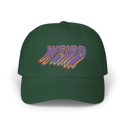"Weird" Classic Dad Cap with Trendy Dripping Text Design 