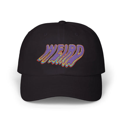 "Weird" Classic Dad Cap with Trendy Dripping Text Design 