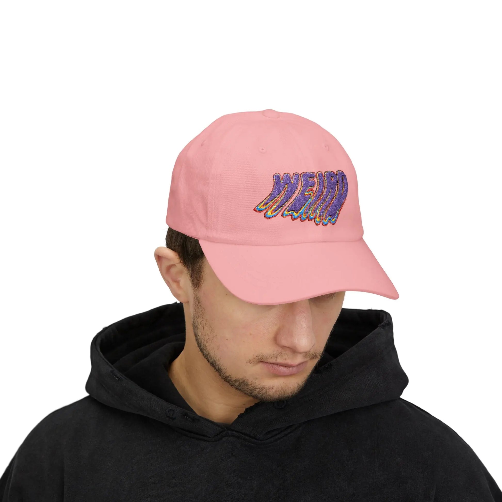 "Weird" Classic Dad Cap with Trendy Dripping Text Design 
