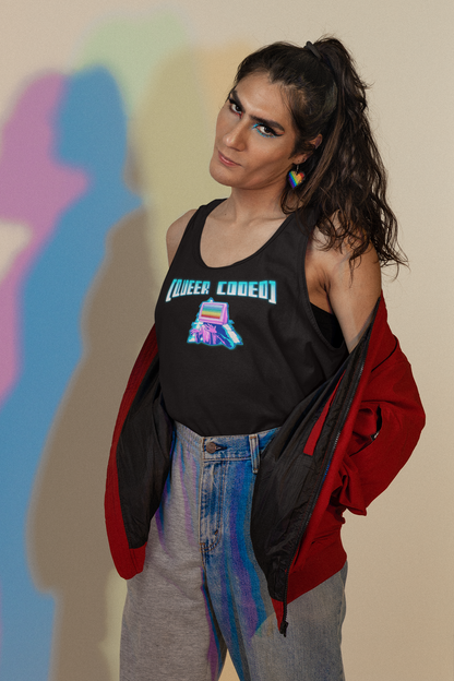 Camiseta sin mangas unisex con el lema "Queer Coded"